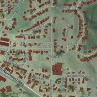 Second close-up of the map of Fox River Grove, Illinois print showing more streets and buildings