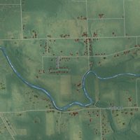 Second close-up of the map of Frankenmuth, Saginaw County, Michigan print showing more streets and buildings