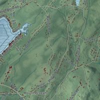 Second close-up of the map of Frankford, New Jersey print showing more streets and buildings