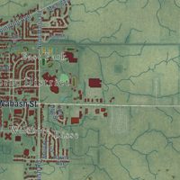 Second close-up of the map of Frankfort, Indiana print showing more streets and buildings
