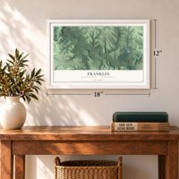 Franklin, Beaver County, Pennsylvania map, 12 x 18 inch print in a white frame in an entryway
