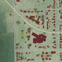 Second close-up of the map of Franklin, Nebraska print showing more streets and buildings