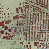 Second close-up of the map of Franklin Park, Illinois print showing more streets and buildings
