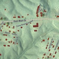Second close-up of the map of Franklin Springs, Georgia print showing more streets and buildings