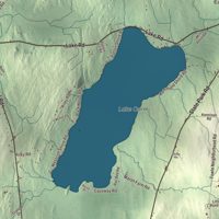 Close-up of the map of Franklin, Vermont print showing terrain and local geography
