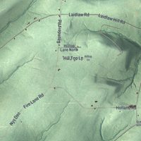 Second close-up of the map of Franklinville, New York print showing more streets and buildings