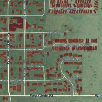 Second close-up of the map of Frankton, Indiana print showing more streets and buildings