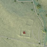 Second close-up of the map of Frannie, Wyoming print showing more streets and buildings