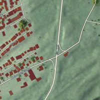 Second close-up of the map of Fránquez, Puerto Rico print showing more streets and buildings