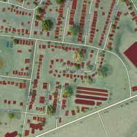 Second close-up of the map of Franz Park, Missouri print showing more streets and buildings