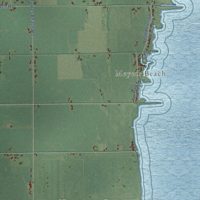 Second close-up of the map of Fraser, Bay County, Michigan print showing more streets and buildings