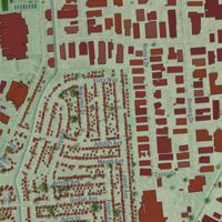 Second close-up of the map of Fraser, Macomb County, Michigan print showing more streets and buildings