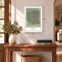 Fraser, Macomb County, Michigan map, 12 x 18 inch print in a white frame in an entryway
