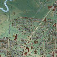 Second close-up of the map of Frayser, Tennessee print showing more streets and buildings