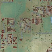 Second close-up of the map of Frederick, Colorado print showing more streets and buildings