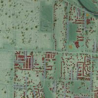 Second close-up of the map of Frederickson, Washington print showing more streets and buildings