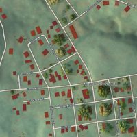 Second close-up of the map of Fredericktown, Pennsylvania print showing more streets and buildings