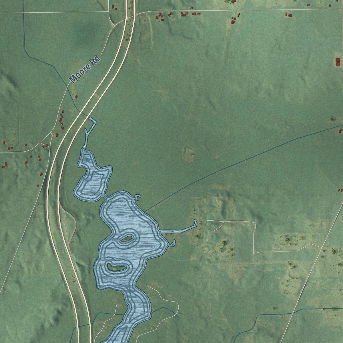 Second close-up of the map of Fredonia, Michigan print showing more streets and buildings