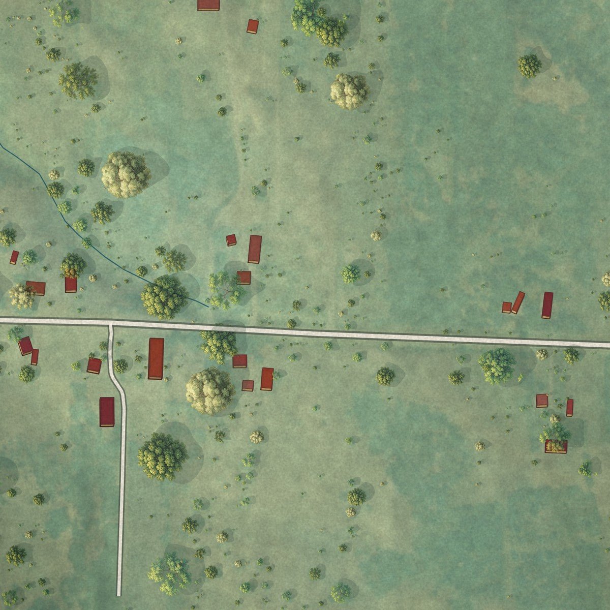 Second close-up of the map of Free Soil, Michigan print showing more streets and buildings