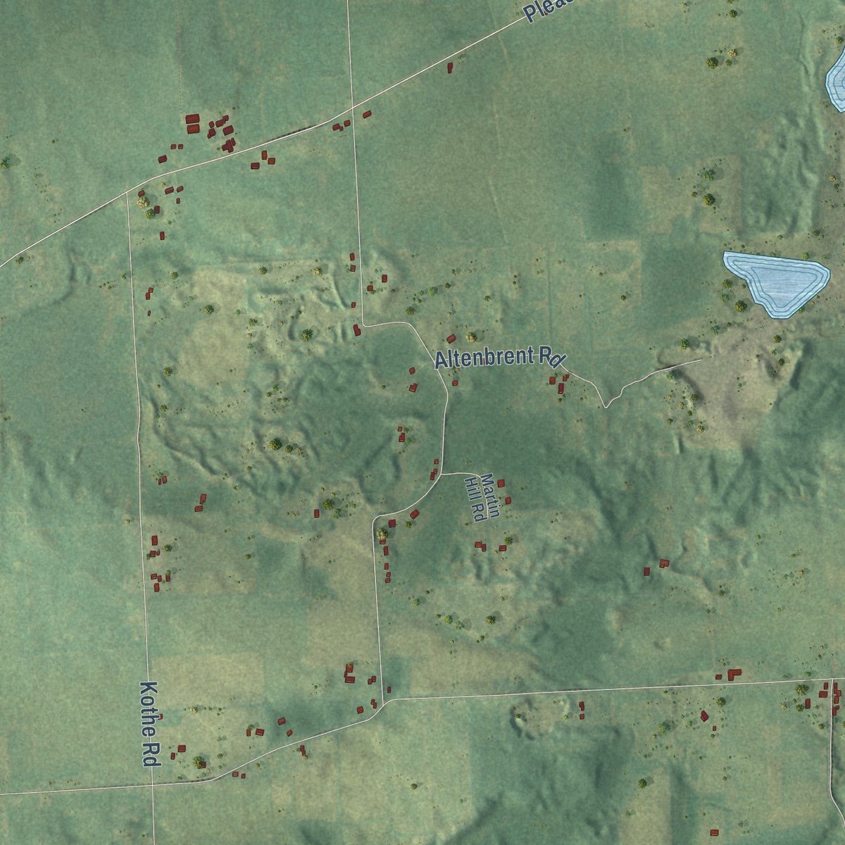 Second close-up of the map of Freedom, Michigan print showing more streets and buildings