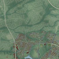 Second close-up of the map of Freehold, Monmouth County, New Jersey print showing more streets and buildings