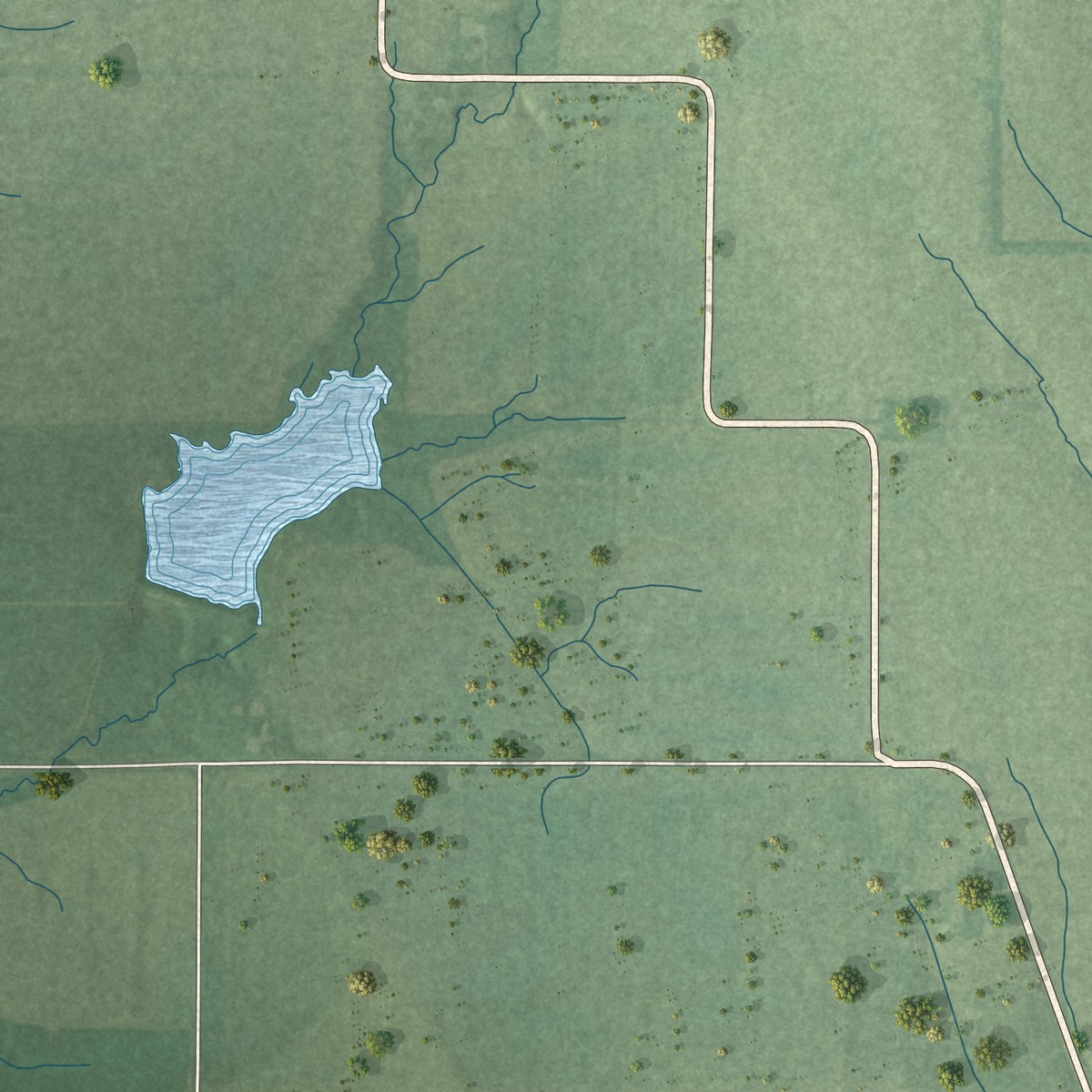 Second close-up of the map of Freelandville, Indiana print showing more streets and buildings