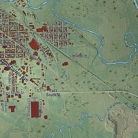 Second close-up of the map of Freeport, Illinois print showing more streets and buildings