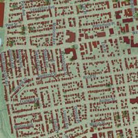 Second close-up of the map of Freeport, New York print showing more streets and buildings