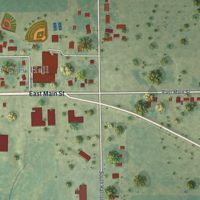 Second close-up of the map of Fremont, Iowa print showing more streets and buildings