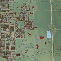 Second close-up of the map of Fremont, Nebraska print showing more streets and buildings