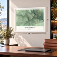 French Creek, Pennsylvania map, 18 x 24 inch print in a white frame in a home office