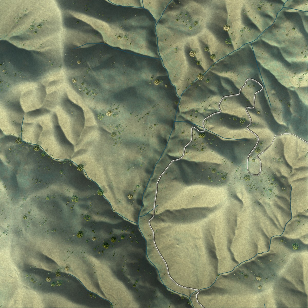 Second close-up of the map of French Gulch, California print showing more streets and buildings