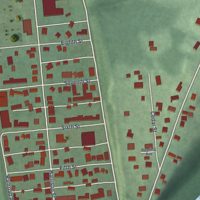 Second close-up of the map of Frenchtown, New Jersey print showing more streets and buildings