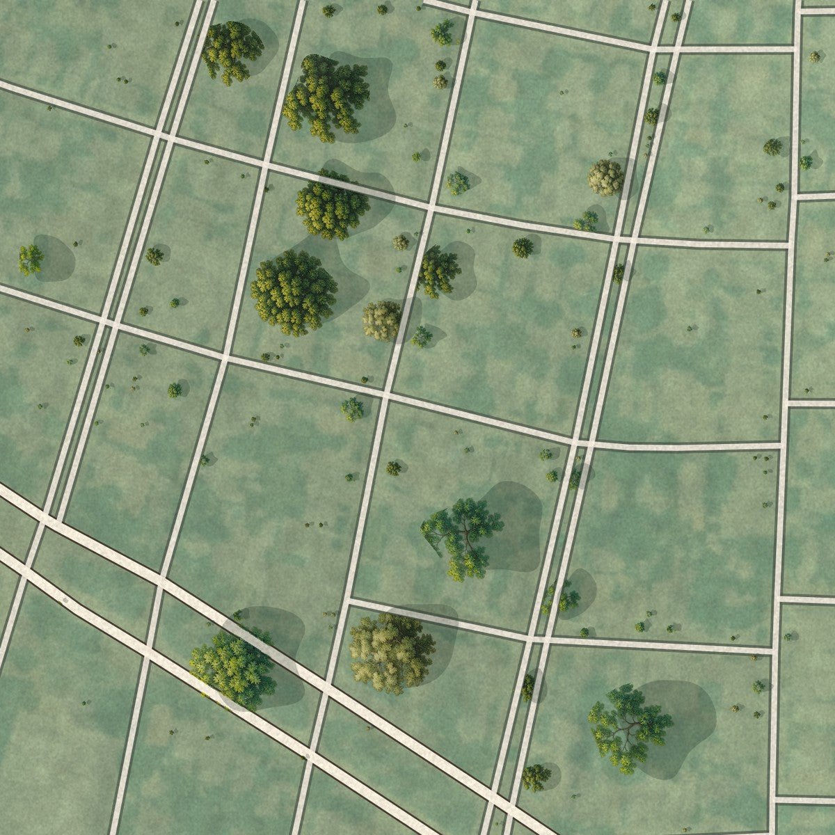 Second close-up of the map of Freret, Louisiana print showing more streets and buildings