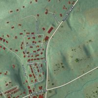 Second close-up of the map of Friedensburg, Pennsylvania print showing more streets and buildings