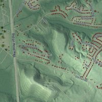 Second close-up of the map of Friendly, Maryland print showing more streets and buildings