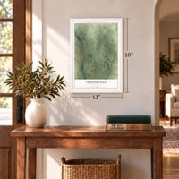 Friendsville, Pennsylvania map, 12 x 18 inch print in a white frame in an entryway