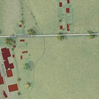 Second close-up of the map of Friesland, Wisconsin print showing more streets and buildings