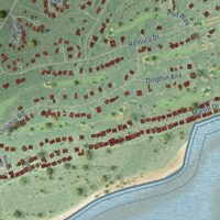 Second close-up of the map of Fripp Island, South Carolina print showing more streets and buildings