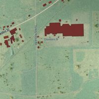 Second close-up of the map of Frisco City, Alabama print showing more streets and buildings
