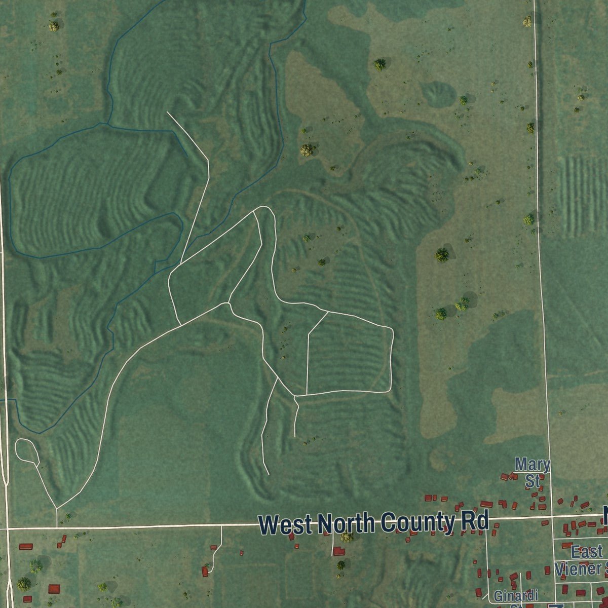 Second close-up of the map of Frontenac, Kansas print showing more streets and buildings