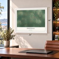 Fruitdale, Alabama map, 18 x 24 inch print in a white frame in a home office
