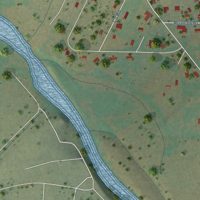 Second close-up of the map of Fruitland, New Mexico print showing more streets and buildings
