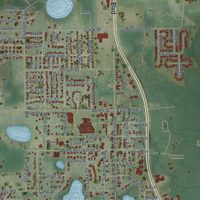 Second close-up of the map of Fruitland Park, Florida print showing more streets and buildings