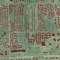 Second close-up of the map of Fruitville, Florida print showing more streets and buildings