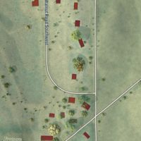 Second close-up of the map of Frytown, Iowa print showing more streets and buildings