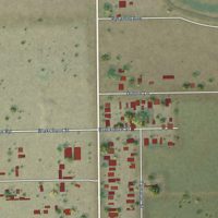 Second close-up of the map of Fuller Acres, California print showing more streets and buildings
