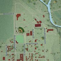 Second close-up of the map of Fullerton, Nebraska print showing more streets and buildings