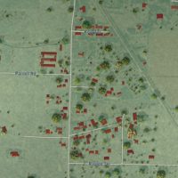 Second close-up of the map of Fulton, California print showing more streets and buildings