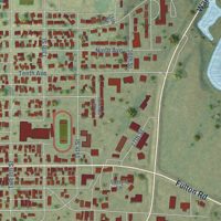 Second close-up of the map of Fulton, Illinois print showing more streets and buildings